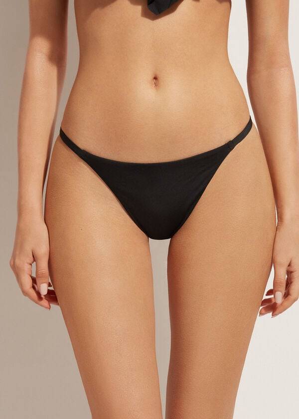 slip bikini da donna eco indonesia di calzedonia thong nero