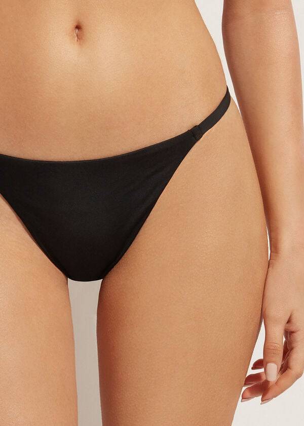 slip bikini da donna eco indonesia di calzedonia thong nero