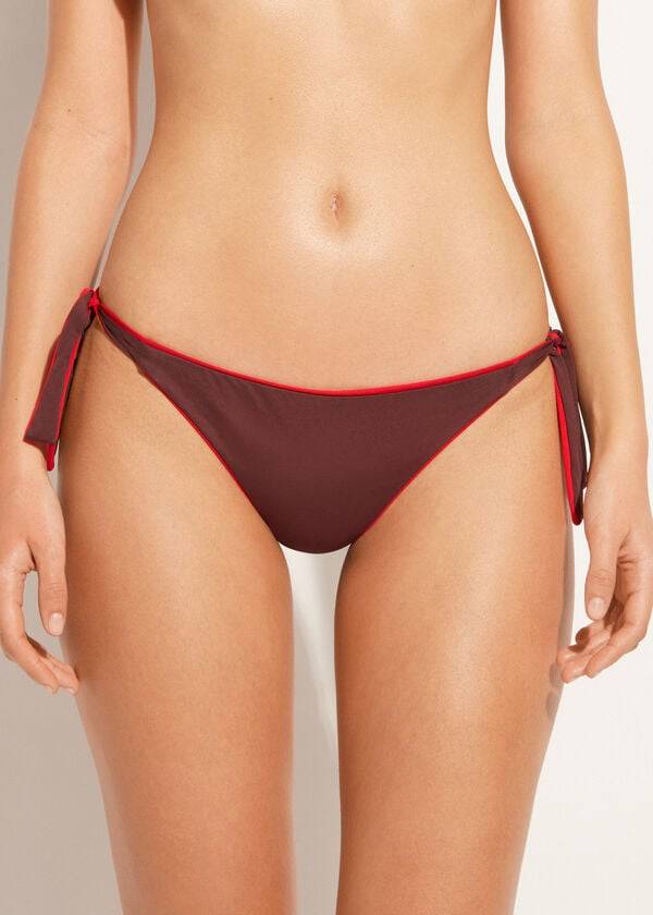 calzedonia tied indonesia eco bikini bottom rosso da donna