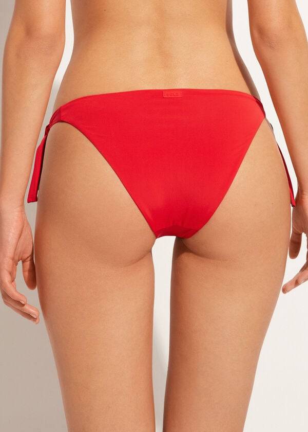calzedonia tied indonesia eco bikini bottom rosso da donna