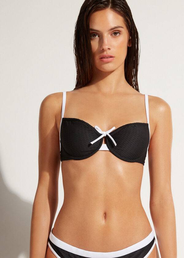reggiseno bikini a balconcino coimbra calzedonia da donna nerobianco