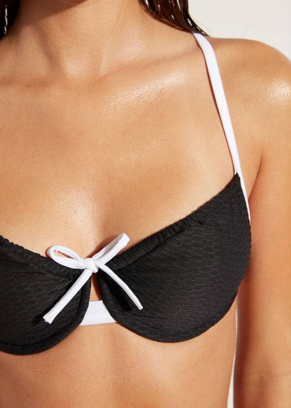 reggiseno bikini a balconcino coimbra calzedonia da donna nerobianco