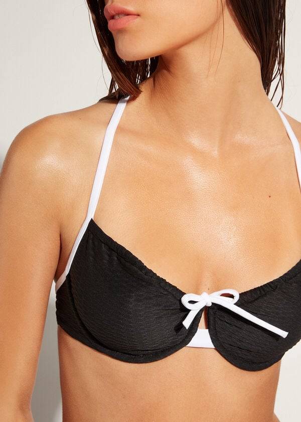 reggiseno bikini a balconcino coimbra calzedonia da donna nerobianco