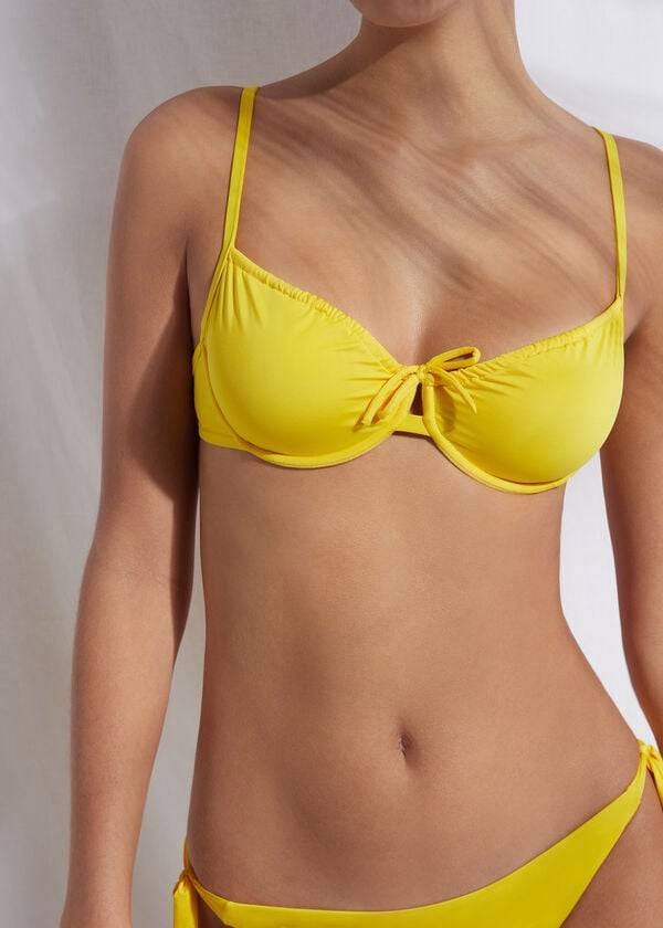 top bikini calzedonia balconcino indonesia eco da donna giallo