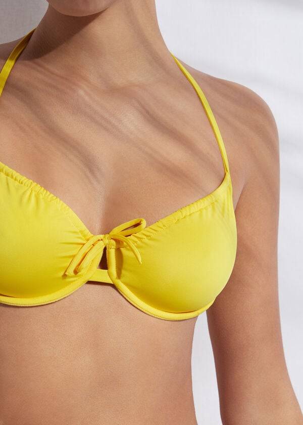 top bikini calzedonia balconcino indonesia eco da donna giallo