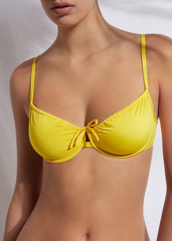 top bikini calzedonia balconcino indonesia eco da donna giallo