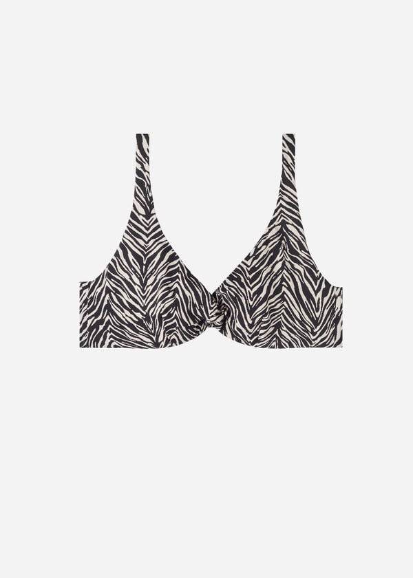 top bikini da donna calzedonia balconcino zebra nairobi nero