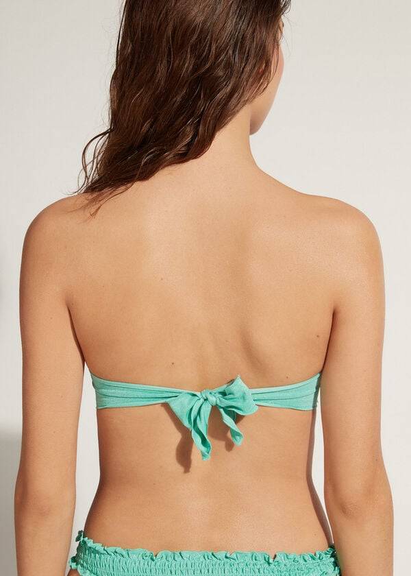 top bikini a fascia formentera di calzedonia da donna verde