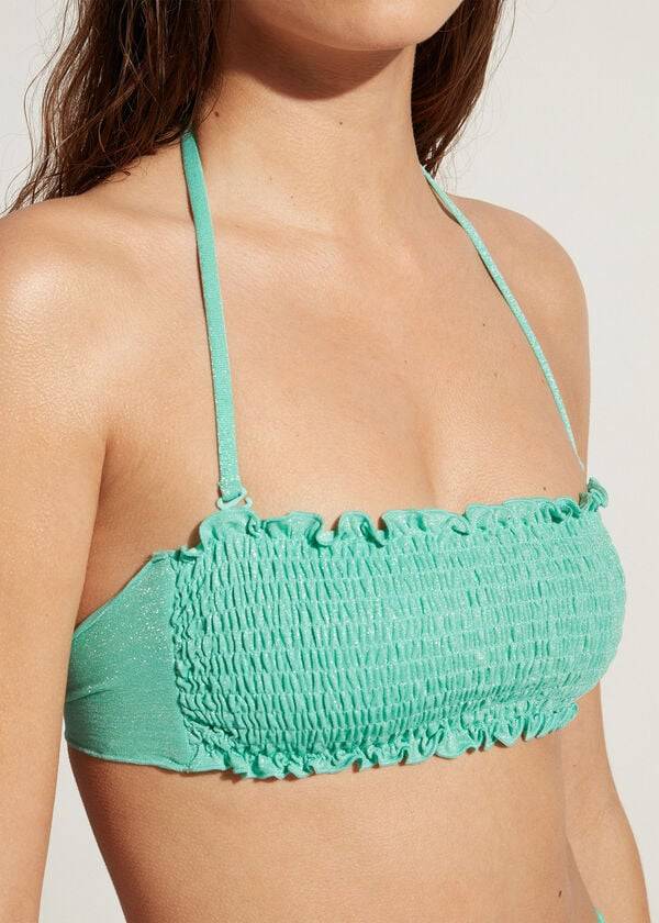 top bikini a fascia formentera di calzedonia da donna verde