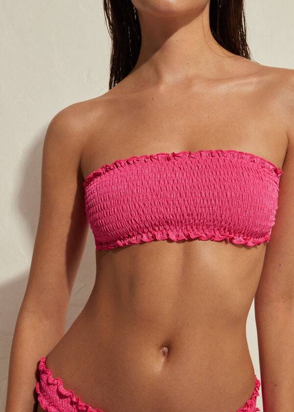 top bikini da donna rosa calzedonia bandeau formentera