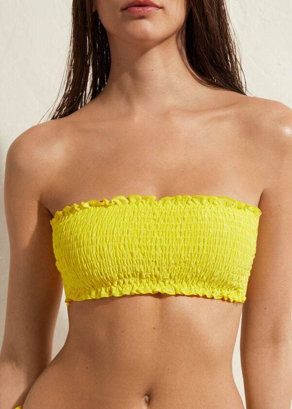 top bikini a fascia formentera da donna calzedonia giallo