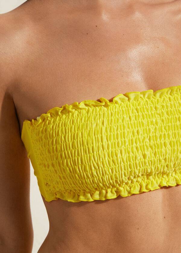 top bikini a fascia formentera da donna calzedonia giallo