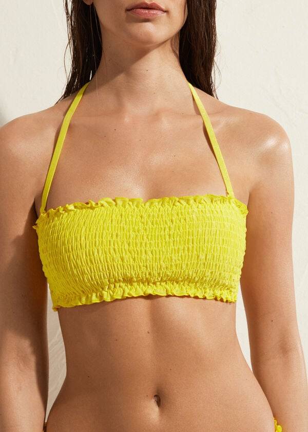 top bikini a fascia formentera da donna calzedonia giallo