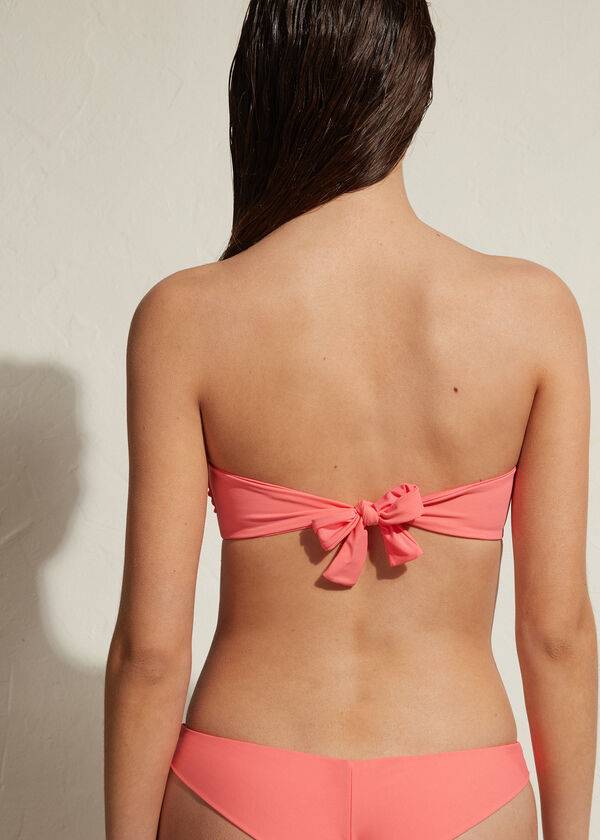 top bikini rosa calzedonia bandeau lanzarote da donna