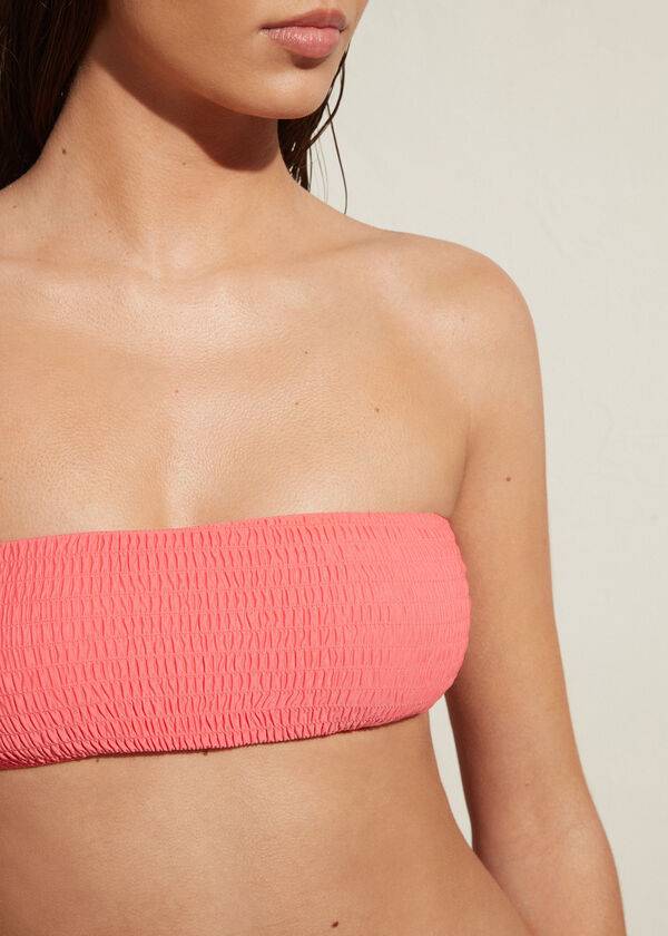 top bikini rosa calzedonia bandeau lanzarote da donna