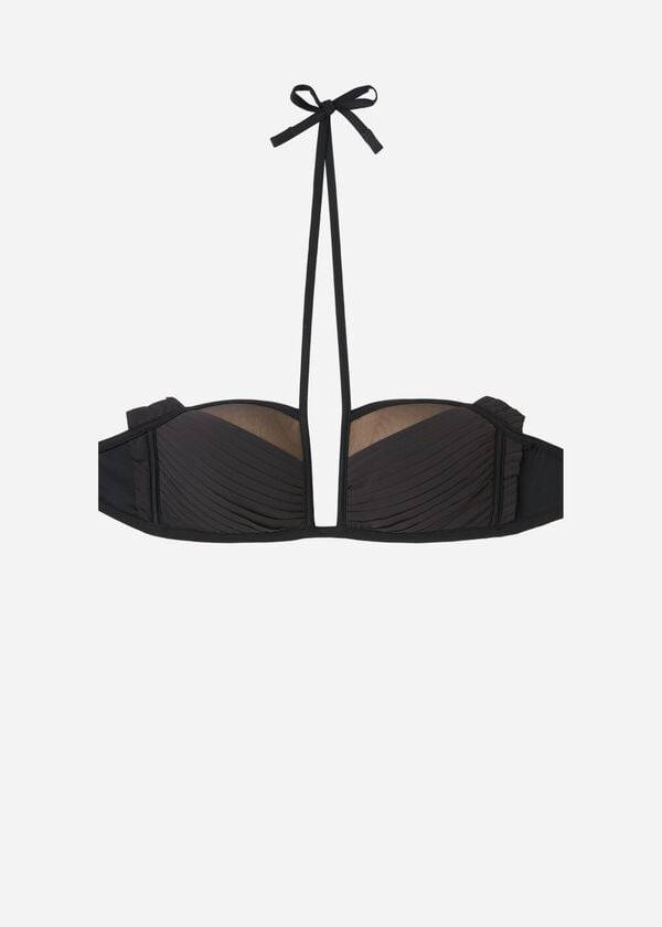 calzedonia bandeau leggermente imbottito tokyo bikini top da donna nero