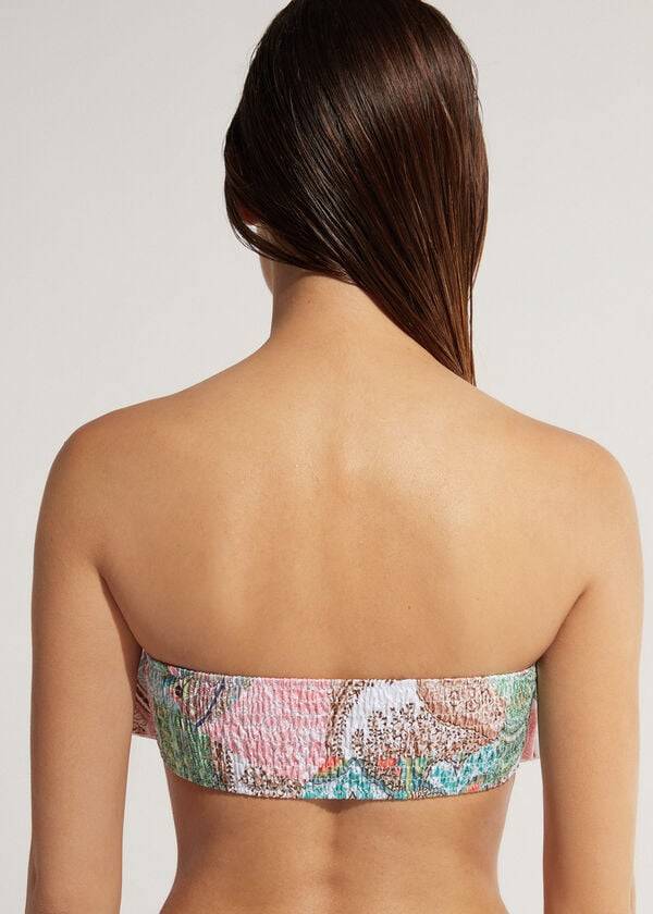 top bikini da donna turchese calzedonia bandeau saint tropez