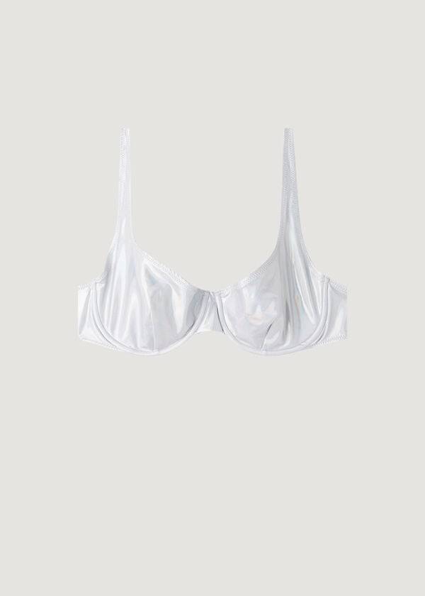 calzedonia balconcino effetto spalmato daytona reggiseno bikini donna argento