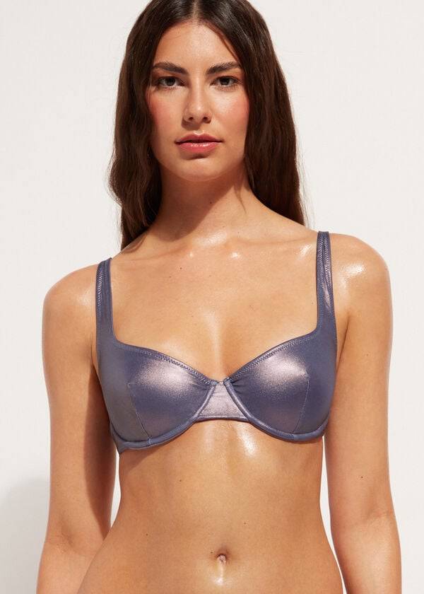 calzedonia balconcino effetto spalmato daytona reggiseno bikini donna blu