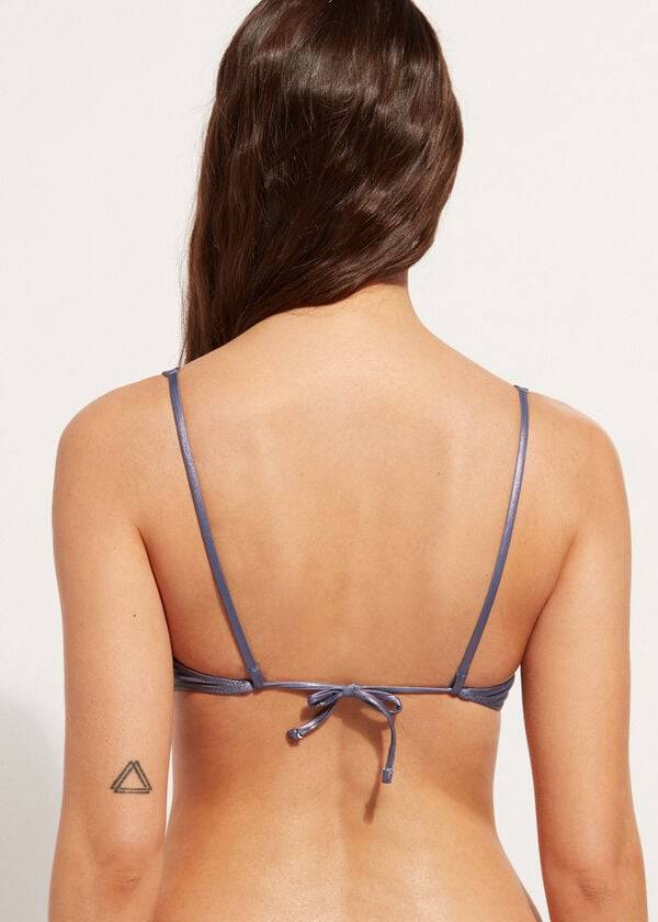 calzedonia balconcino effetto spalmato daytona reggiseno bikini donna blu