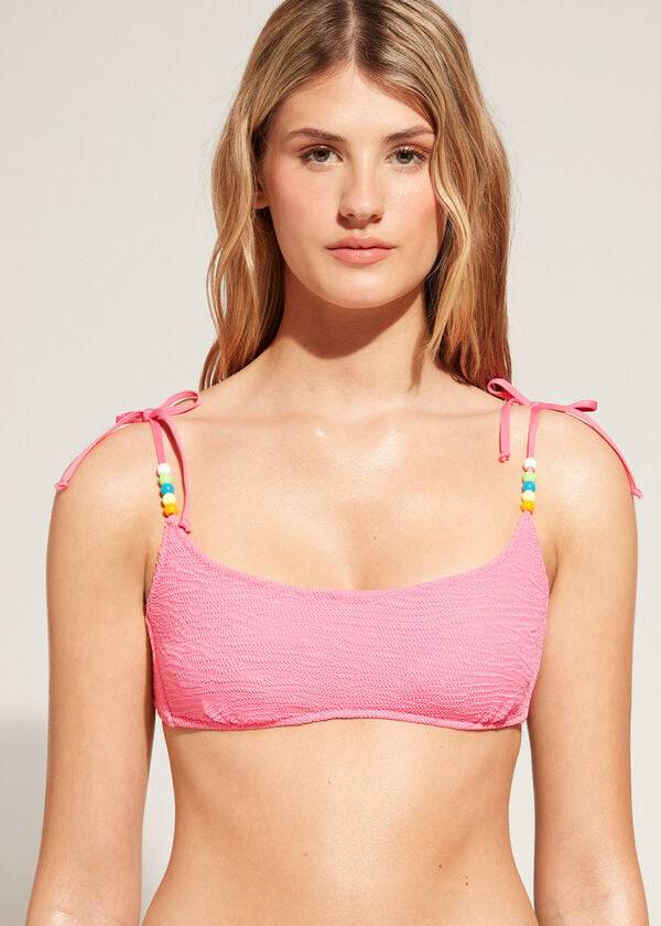 top bikini da donna san diego in stile canotta stropicciata calzedonia rosa