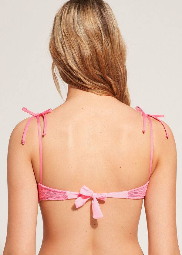top bikini da donna san diego in stile canotta stropicciata calzedonia rosa
