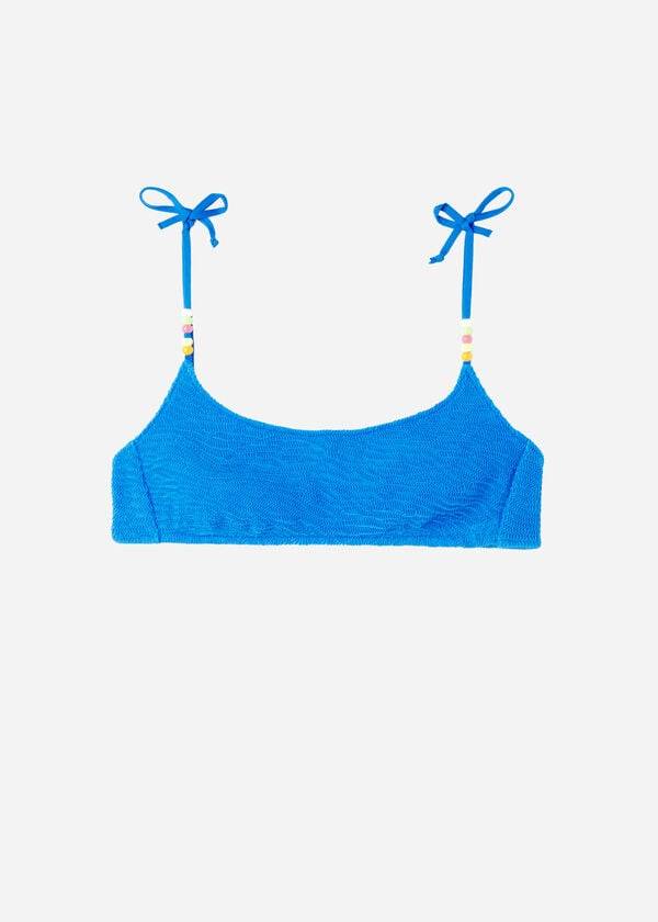top bikini san diego in stile canotta stropicciata calzedonia da donna blu