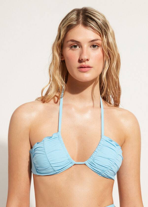 reggiseno bikini a fascia con coulisse islamorada da donna calzedonia blu