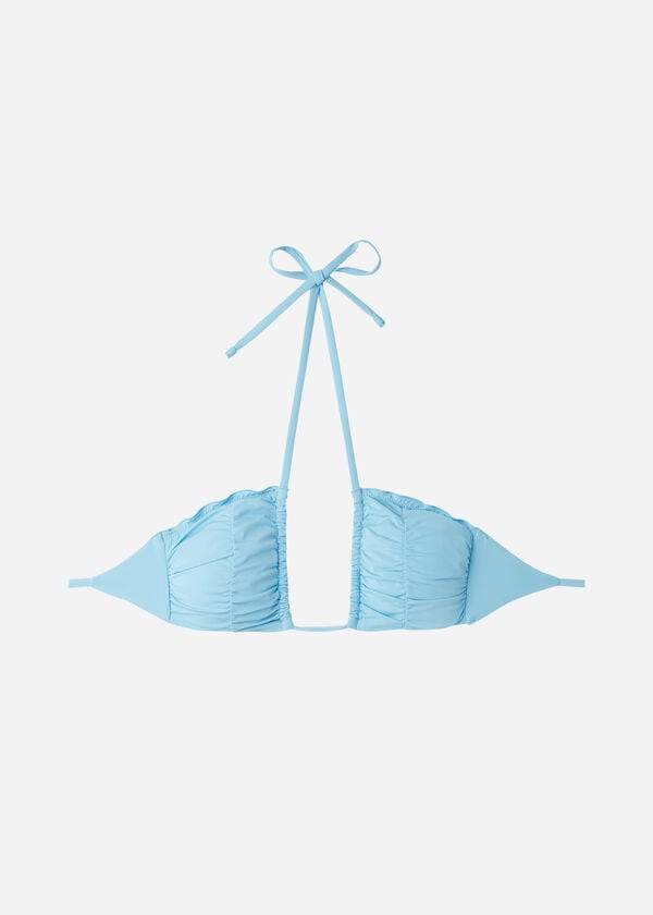 reggiseno bikini a fascia con coulisse islamorada da donna calzedonia blu