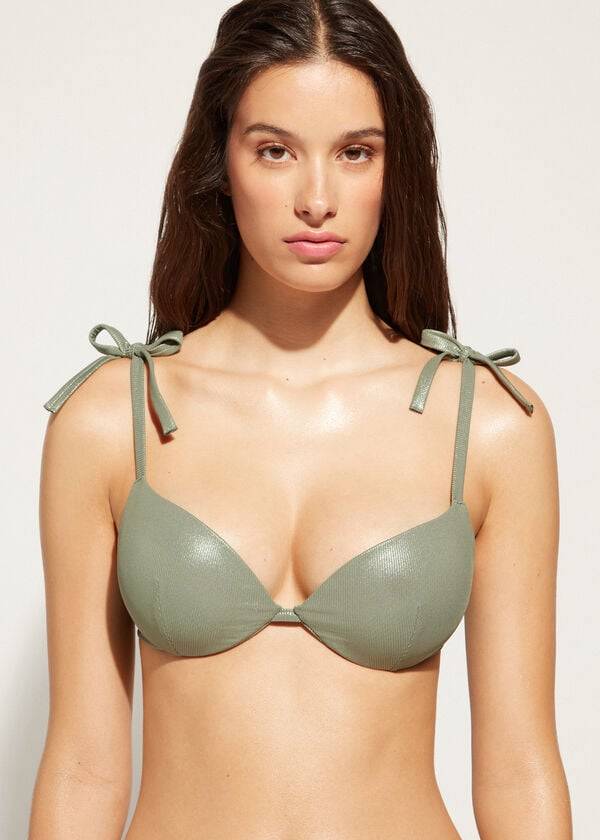 calzedonia reggiseno bikini antigua con imbottitura graduata push up donna verde