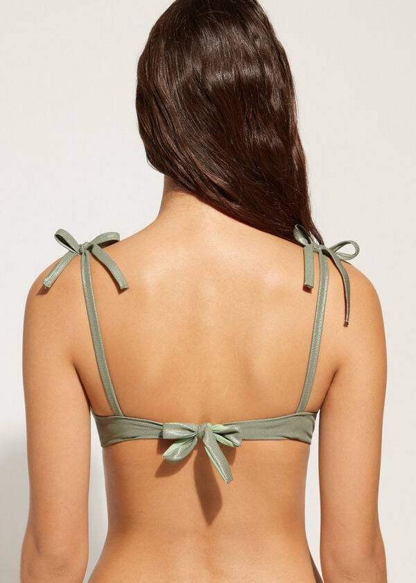 calzedonia reggiseno bikini antigua con imbottitura graduata push up donna verde