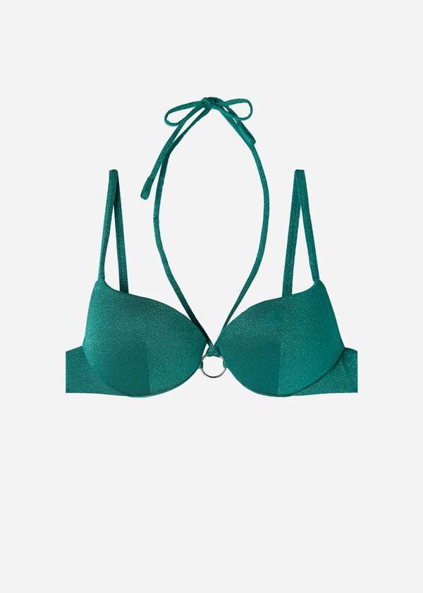 calzedonia - reggiseno bikini da donna hollywood con imbottitura graduata colore verde