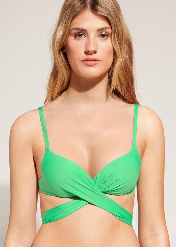 reggiseno bikini imbottito push-up graduato da donna calzedonia indonesia verde