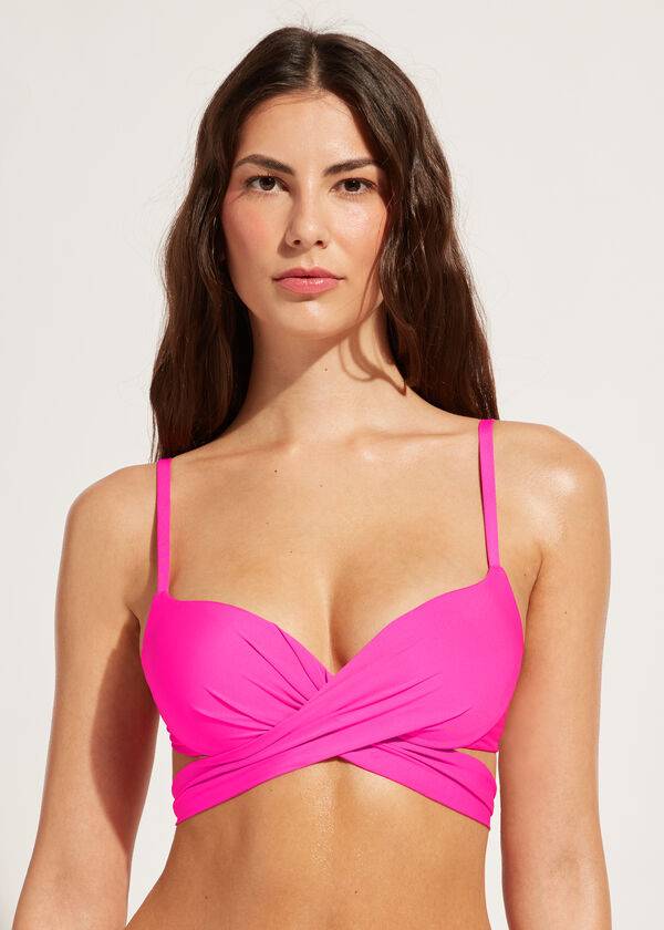 top bikini rosa da donna calzedonia con imbottitura graduata push-up indonesia