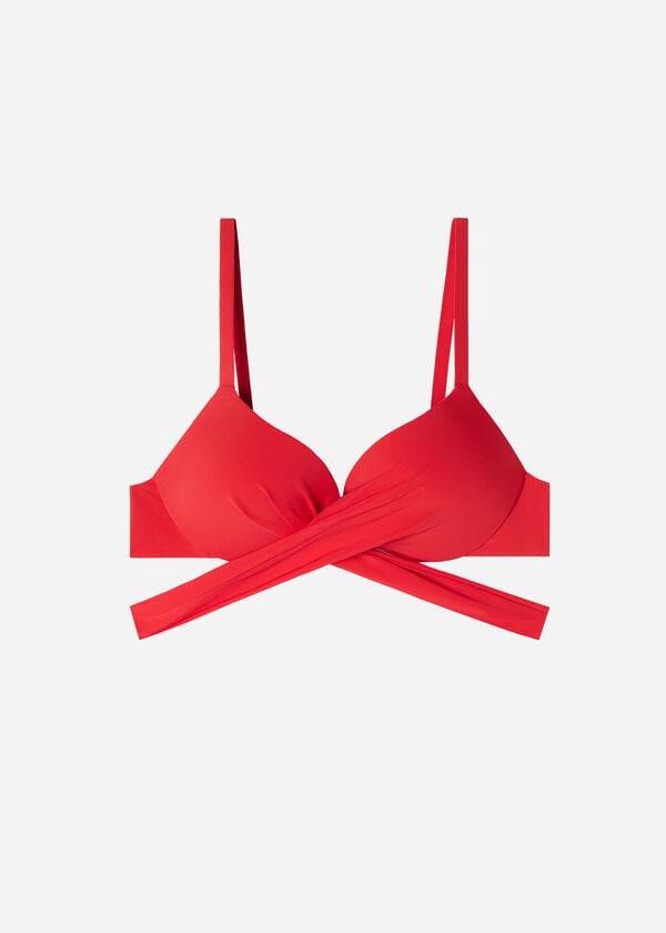 reggiseno bikini push-up imbottito graduato rosso calzedonia indonesia da donna