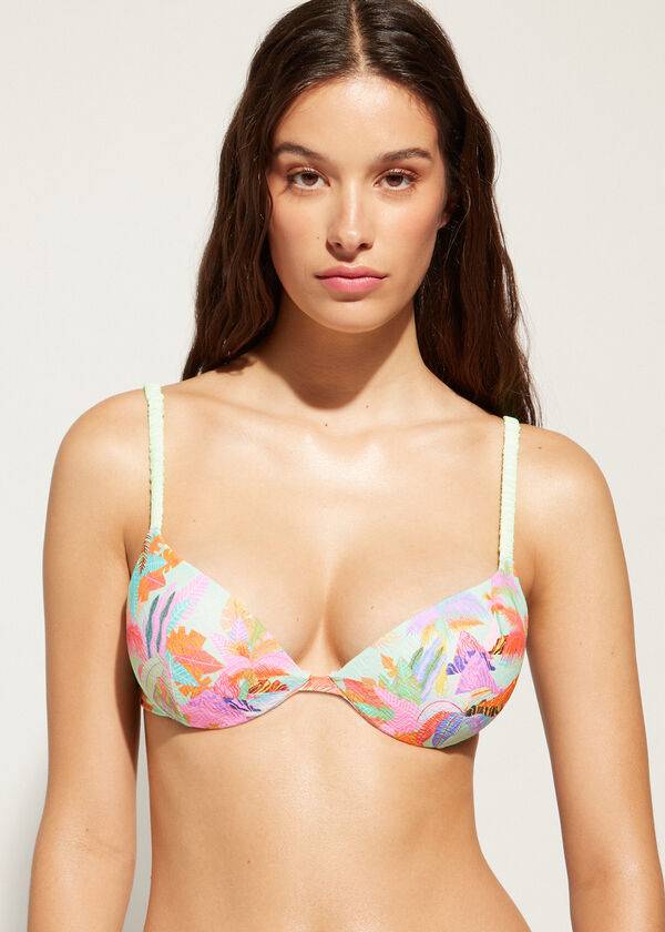 calzedonia reggiseno bikini donna push-up imbottito graduato tahiti verde