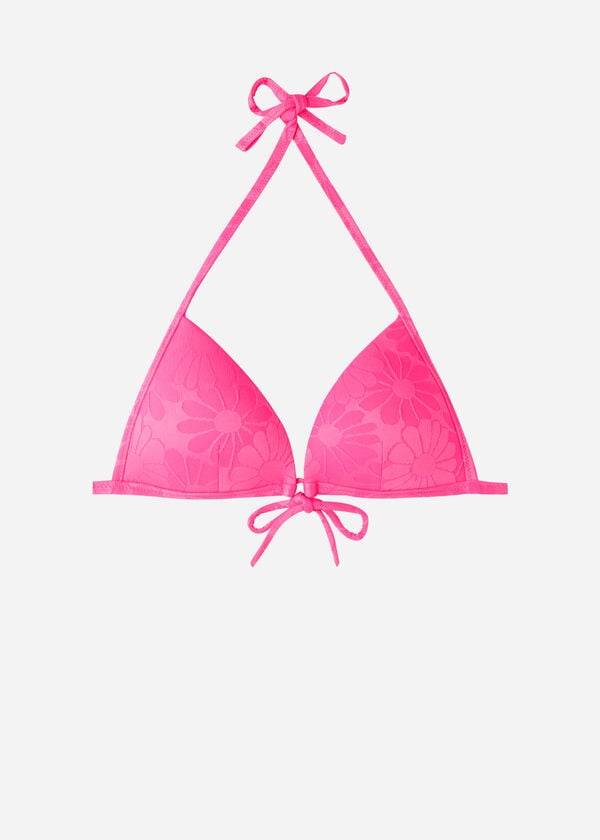 reggiseno bikini antibes con triangolo imbottito graduato calzedonia da donna rosa