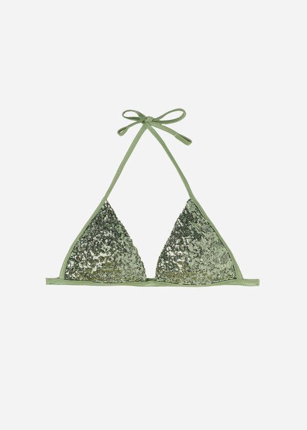 reggiseno bikini a triangolo imbottito graduato calzedonia cannes da donna verde