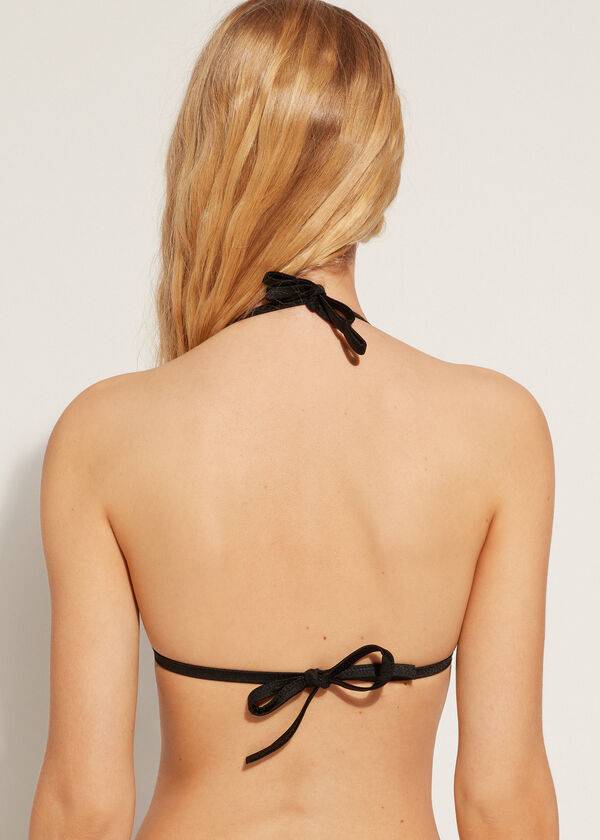 reggiseno bikini da donna a triangolo imbottito graduato calzedonia nero cannes