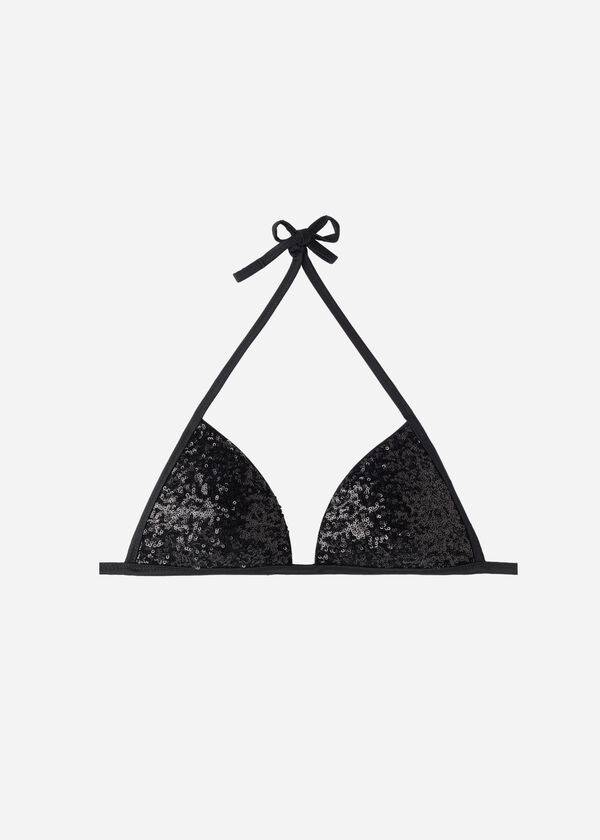 reggiseno bikini da donna a triangolo imbottito graduato calzedonia nero cannes