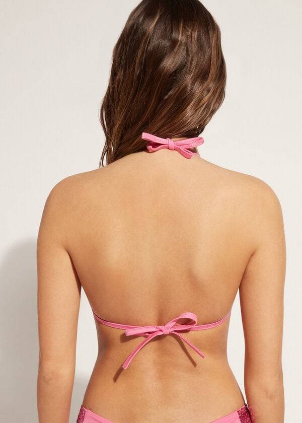 reggiseno bikini a triangolo imbottito graduato da donna calzedonia cannes rosa