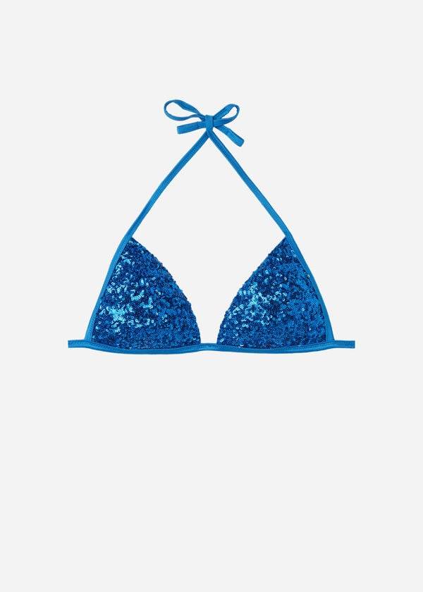 reggiseno bikini a triangolo imbottito graduato da donna calzedonia cannes blu