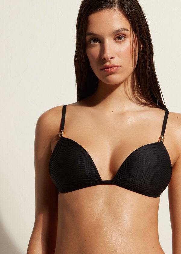 reggiseno bikini da donna casablanca con triangolo imbottito graduato calzedonia nero