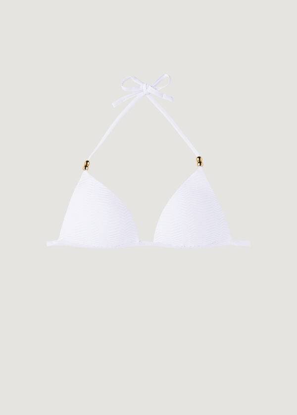 calzedonia triangolo imbottito graduato casablanca bikini top donna bianco