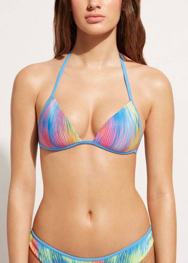 reggiseno bikini a triangolo imbottito graduato maiorca da donna calzedonia multicolore