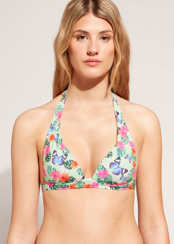 reggiseno bikini da donna malibu con triangolo imbottito graduato calzedonia multicolore