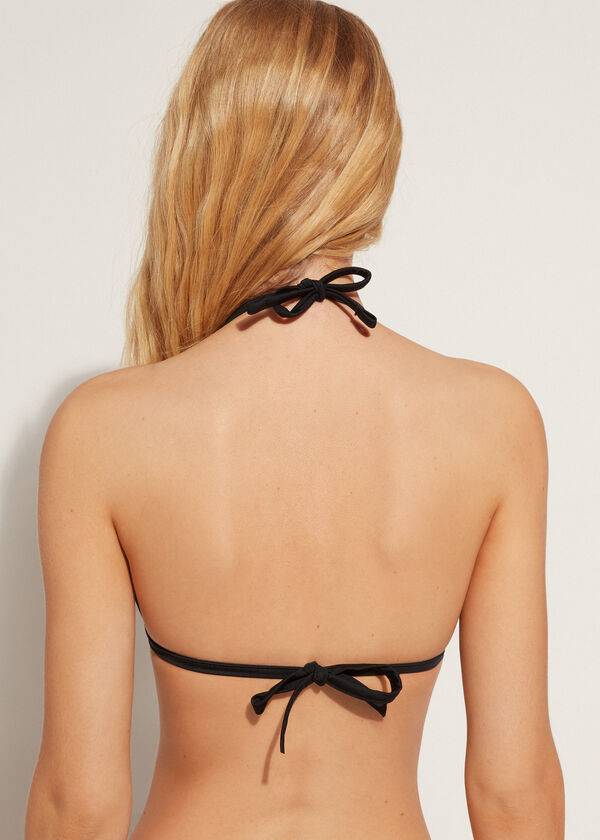 calzedonia triangolo imbottito graduato shanghai bikini top donna nero