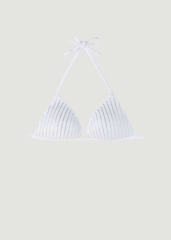 reggiseno bikini shanghai con triangolo imbottito graduato calzedonia da donna bianco