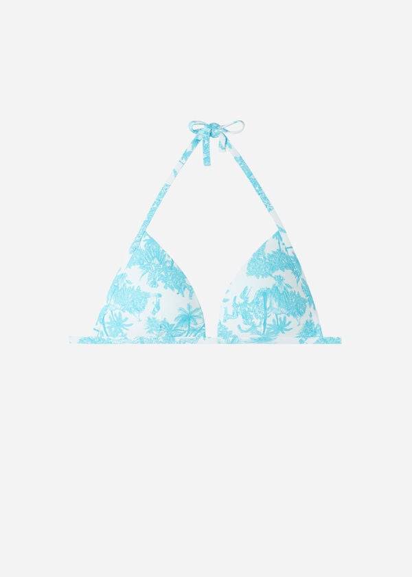 reggiseno bikini da donna sorrento con triangolo imbottito graduato calzedonia blu