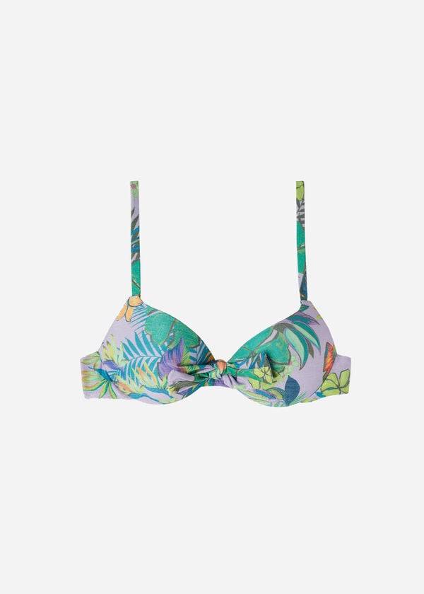 reggiseno bikini brasiliano push-up graduato calzedonia da donna viola
